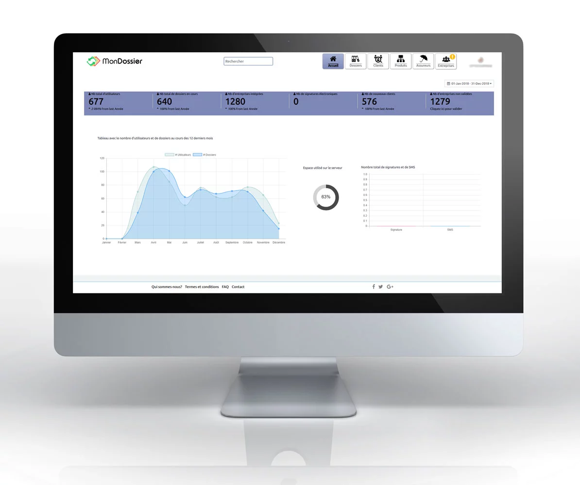 MonDossier – Logiciel Web Personnalisée